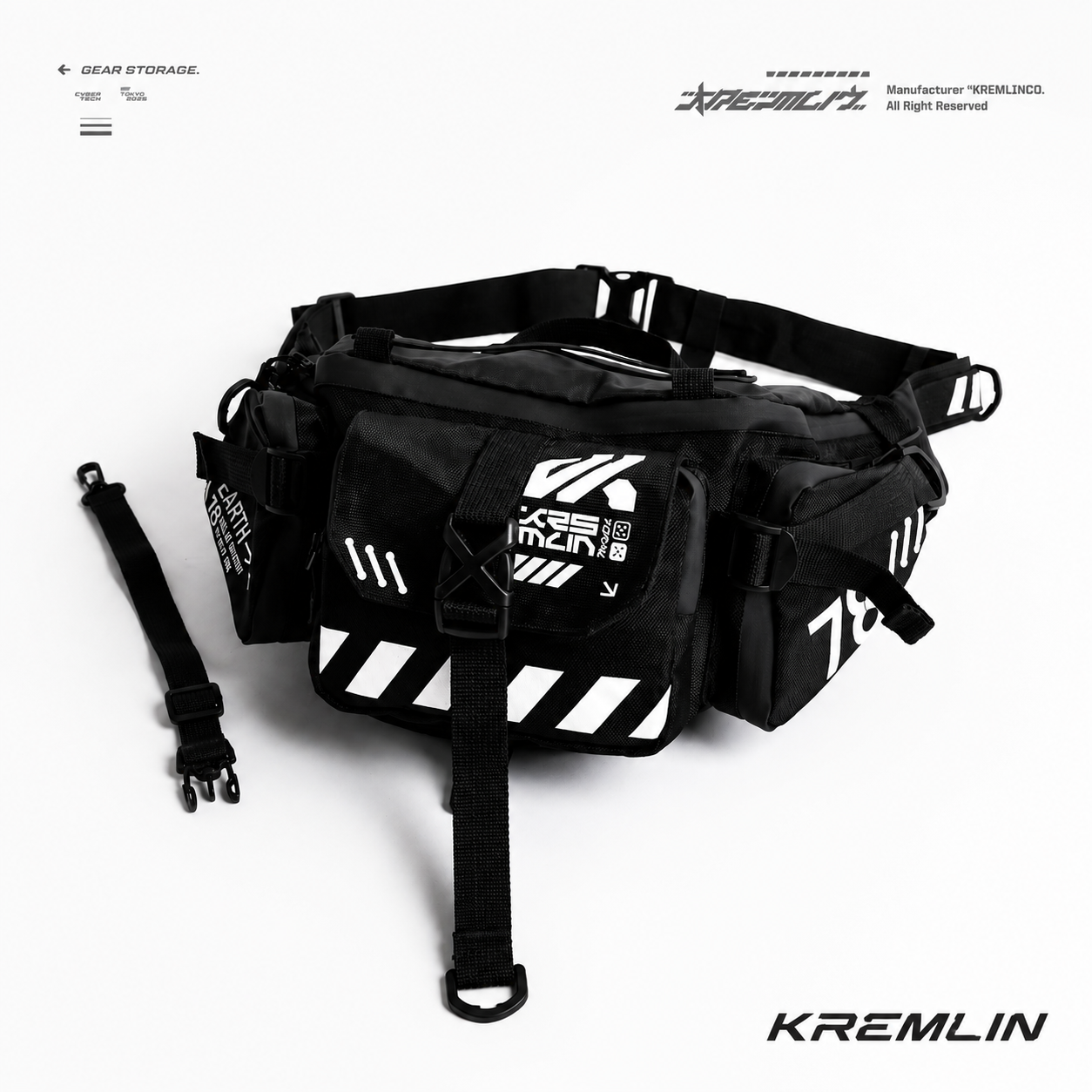 Kremlin Cyrax Black - Waistbag Double Strap Sling