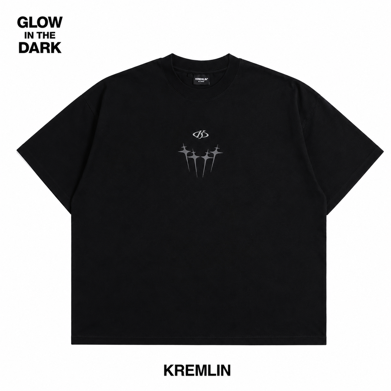 KREMLIN T-Shirt BOXY OS Fit Glow in the Dark Black - RISE