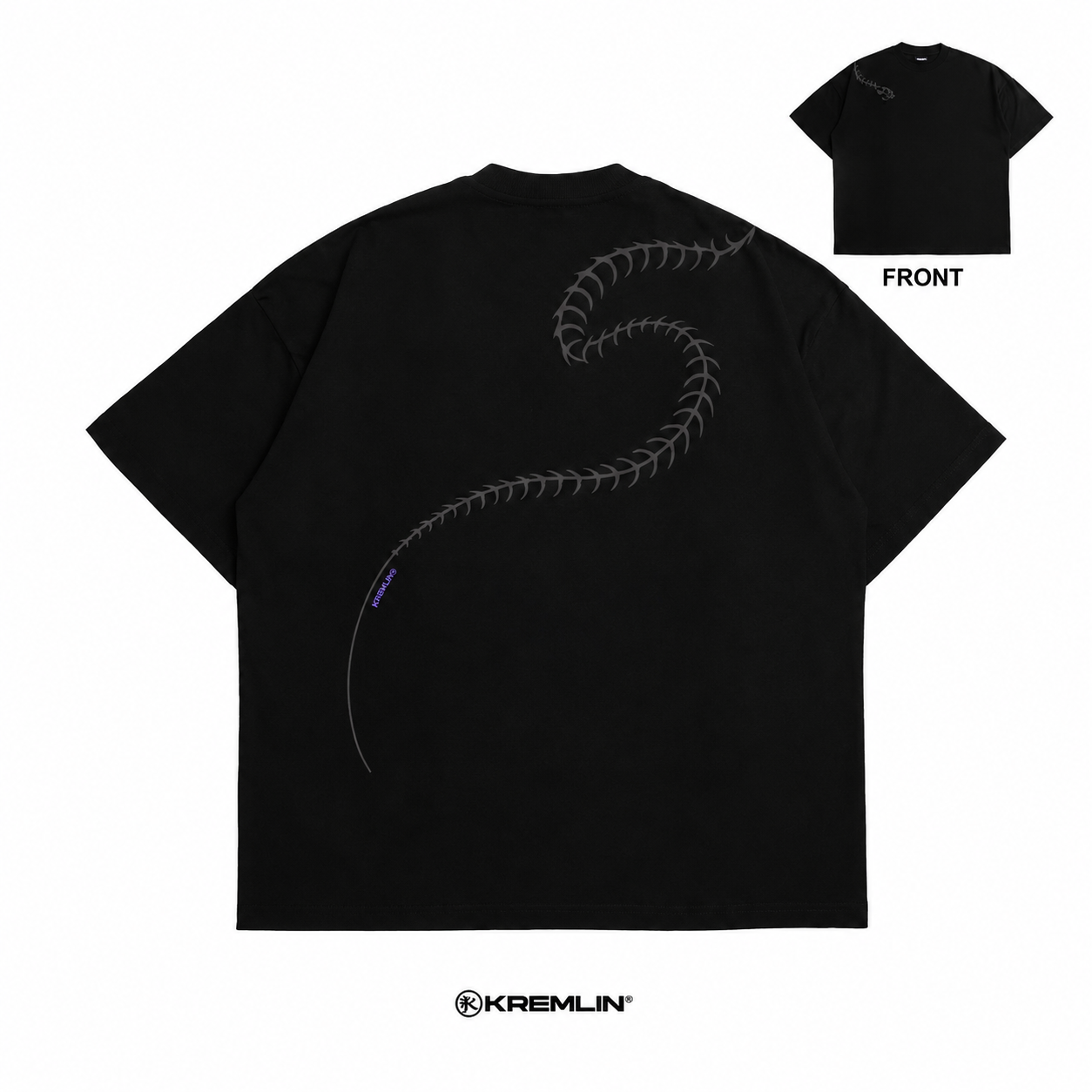 KREMLIN T-Shirt Oversized Fit Black - Anime xpremiental - Kabuto