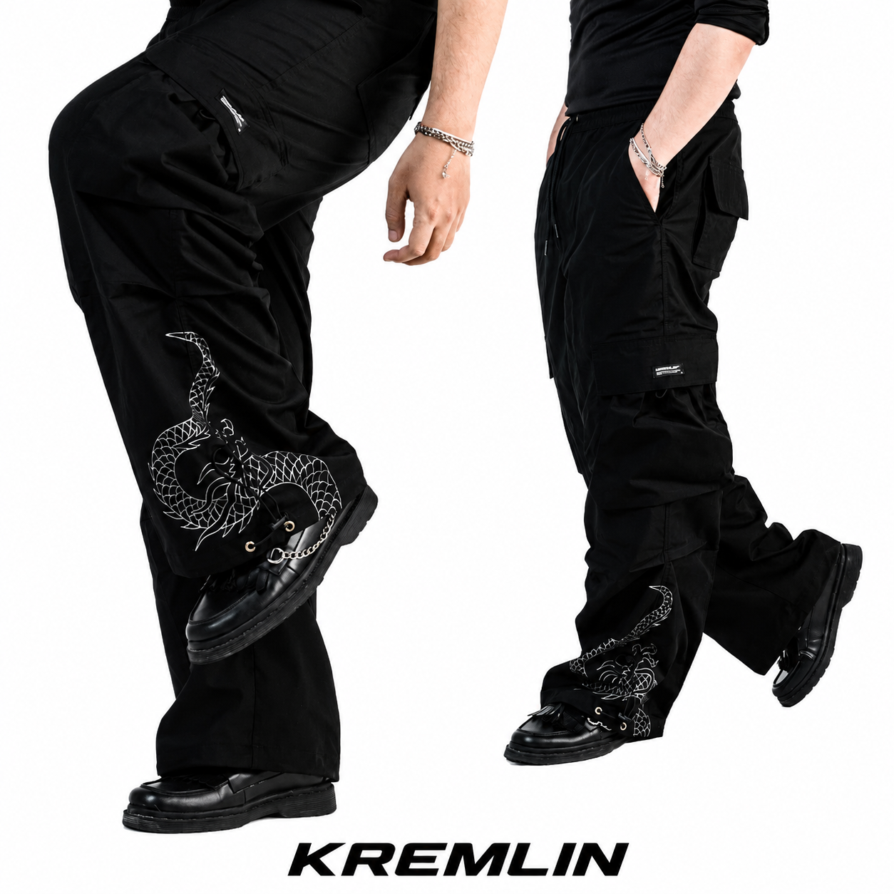 KREMLIN Loose Pants Long Dragon Techwear Cargo Pants - STEGO