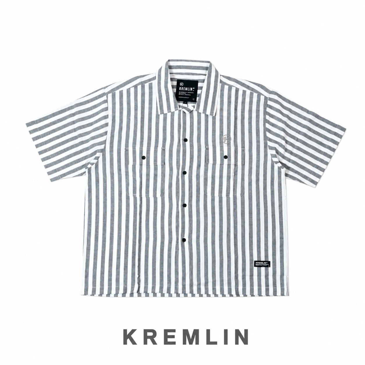 KREMLIN Grey Pinstripe Boxy Oversized Shirt - Iguro