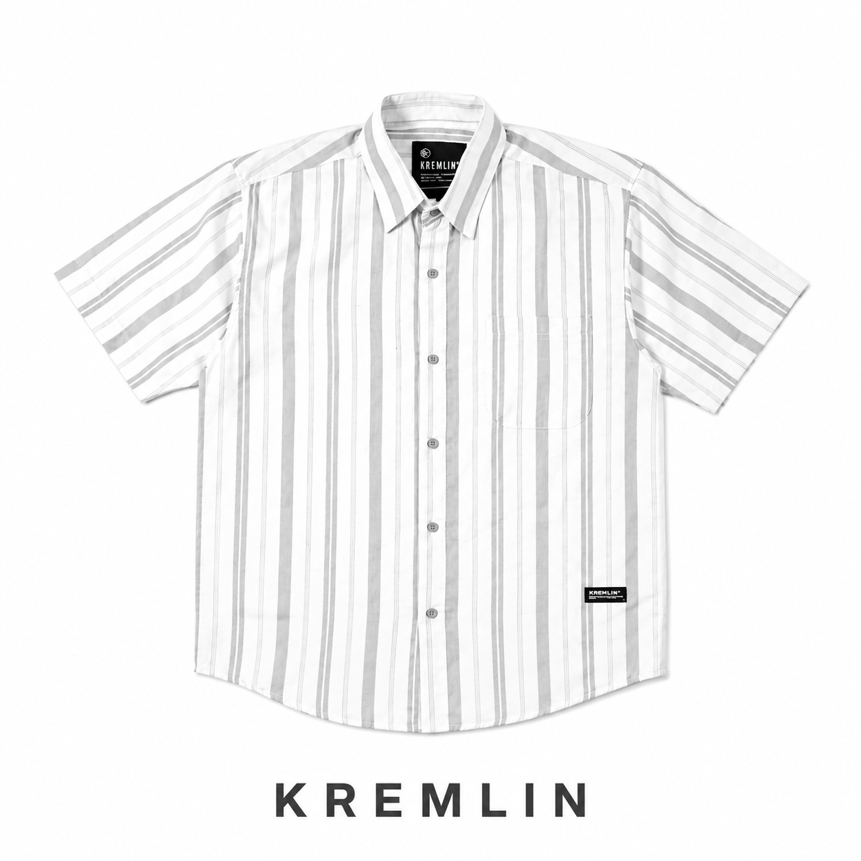 KREMLIN Regular Fit Pinstripe Shirt - Oasis | Grey