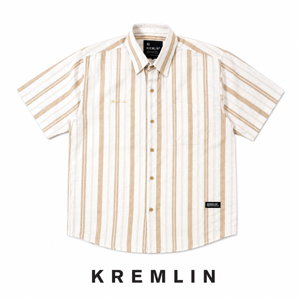 KREMLIN Regular Fit Pinstripe Shirt - Oasis | Cream