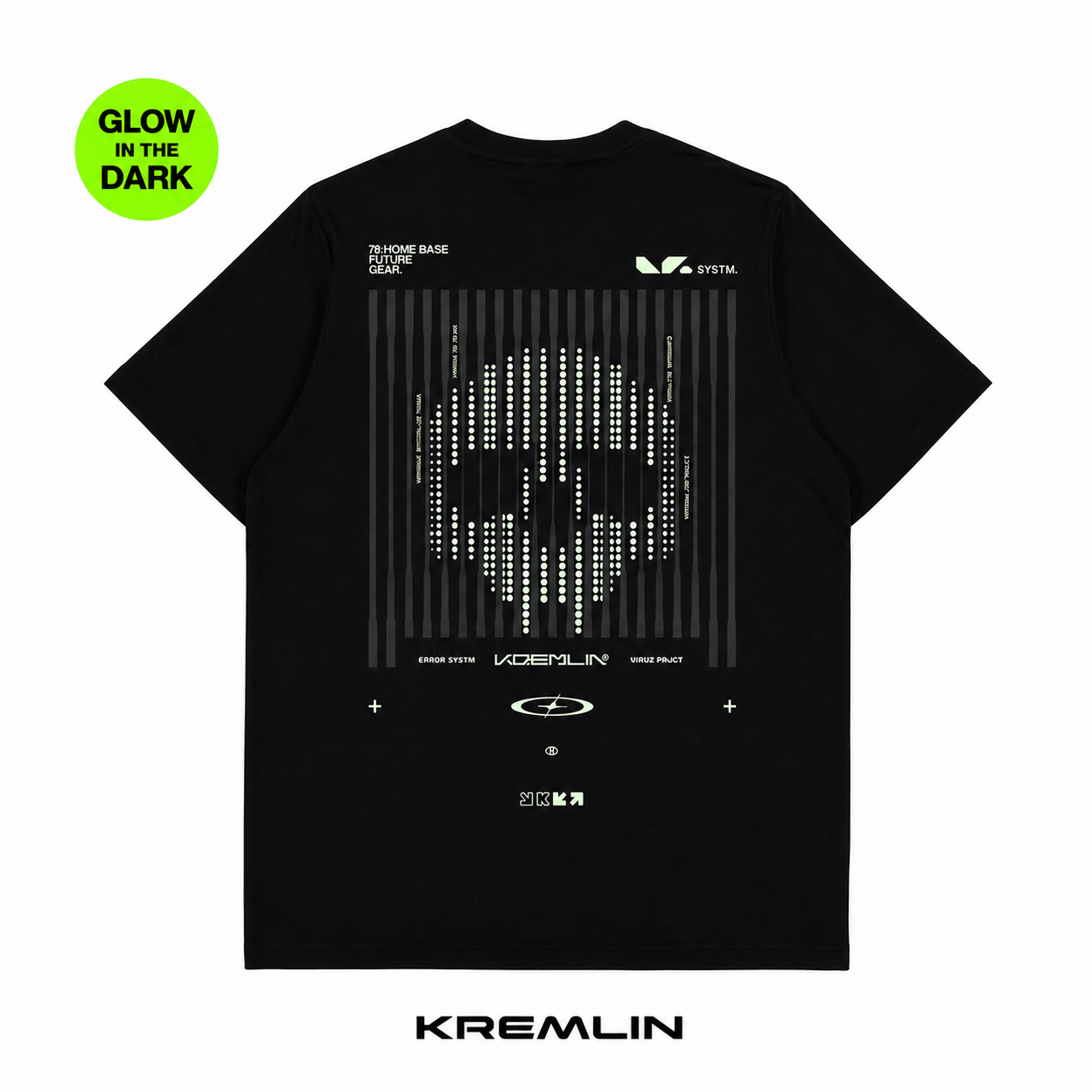 Kremlin Regular Fit Cyber ​​Graphic Glow-in-the-Dark T-Shirt - Viruz