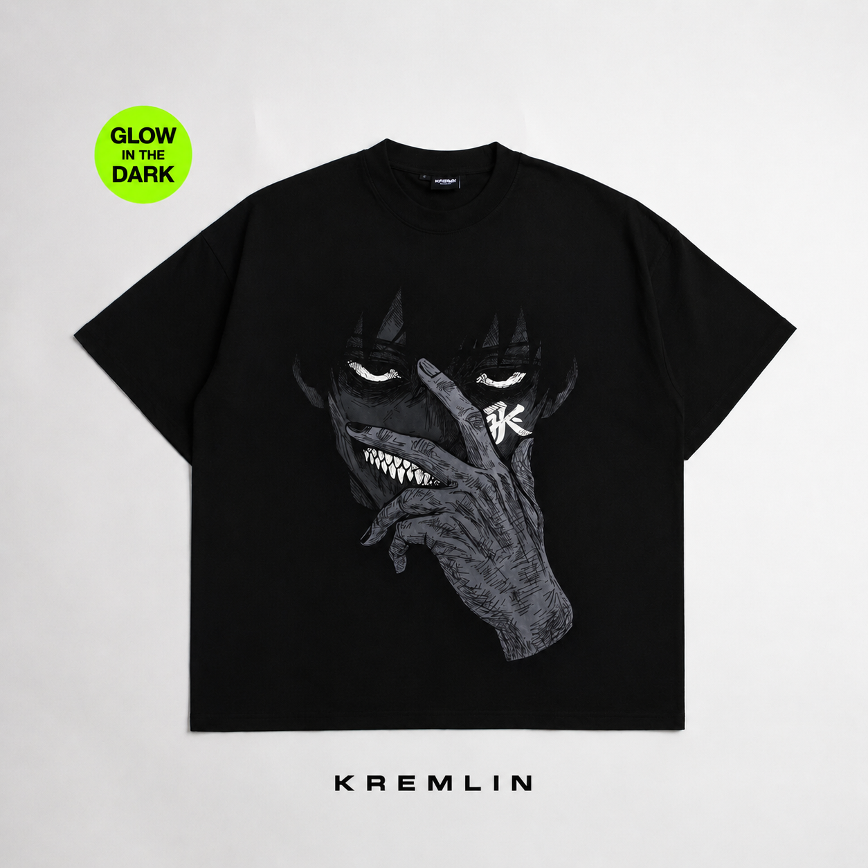 KREMLIN T-Shirt BOXY OS Fit Glow-in-the-Dark Black - Awake