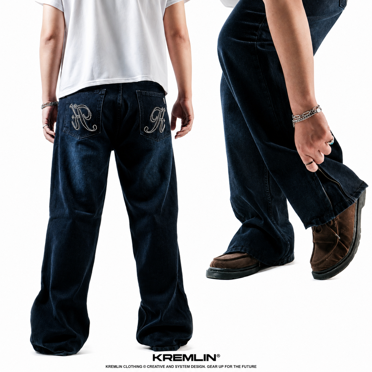KREMLIN Loose Fit Denim Jeans Dark Blue Wash - VAULT